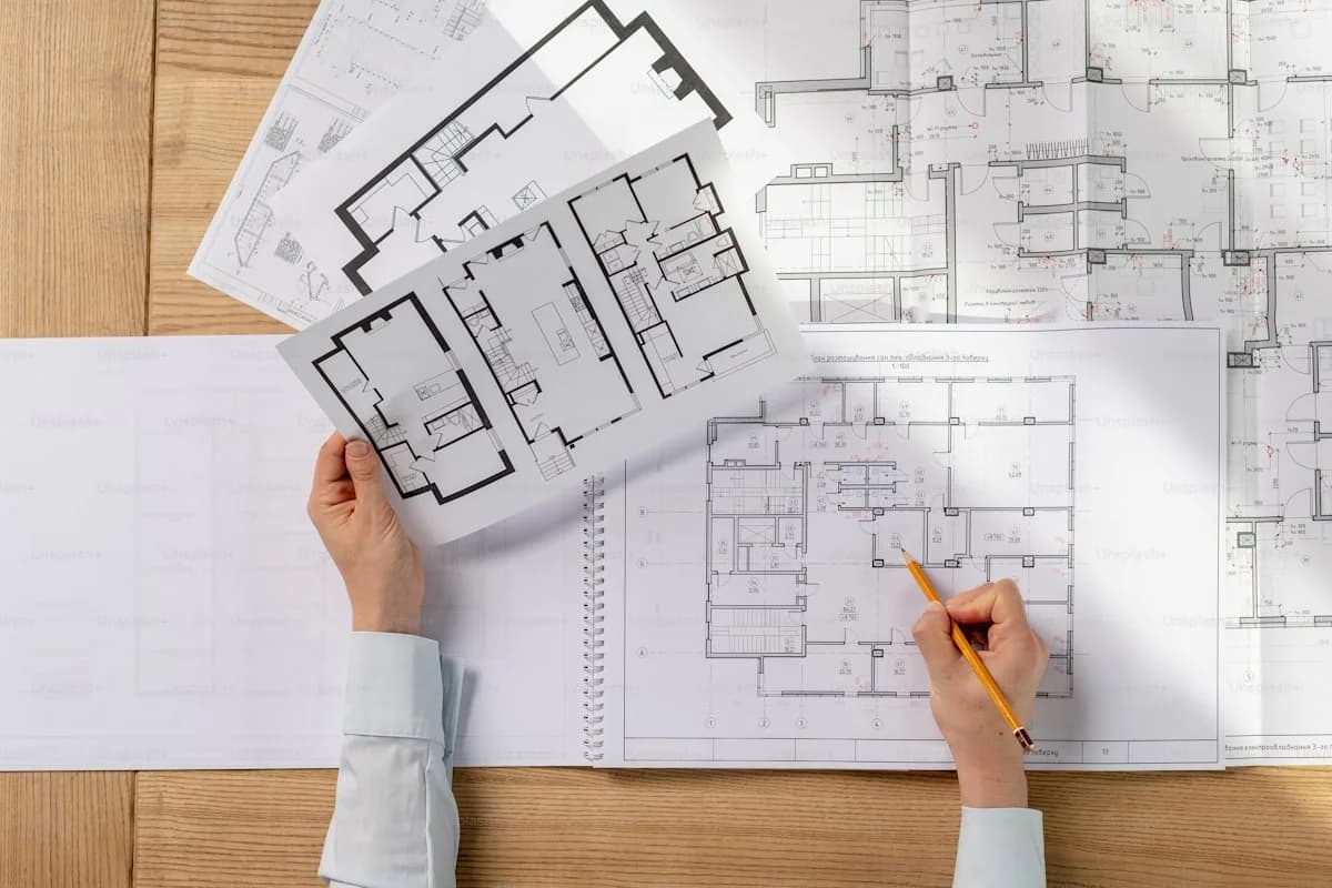 Bureau d'étude structure - Ingénieur analysant des plans